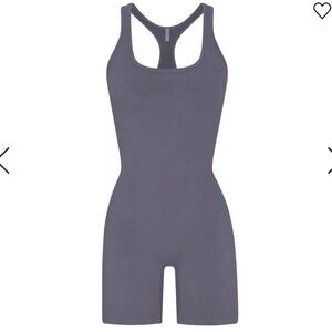 SKIMS NWT Outdoor Mid Thigh Onesie Color Steel Blue Sz Small